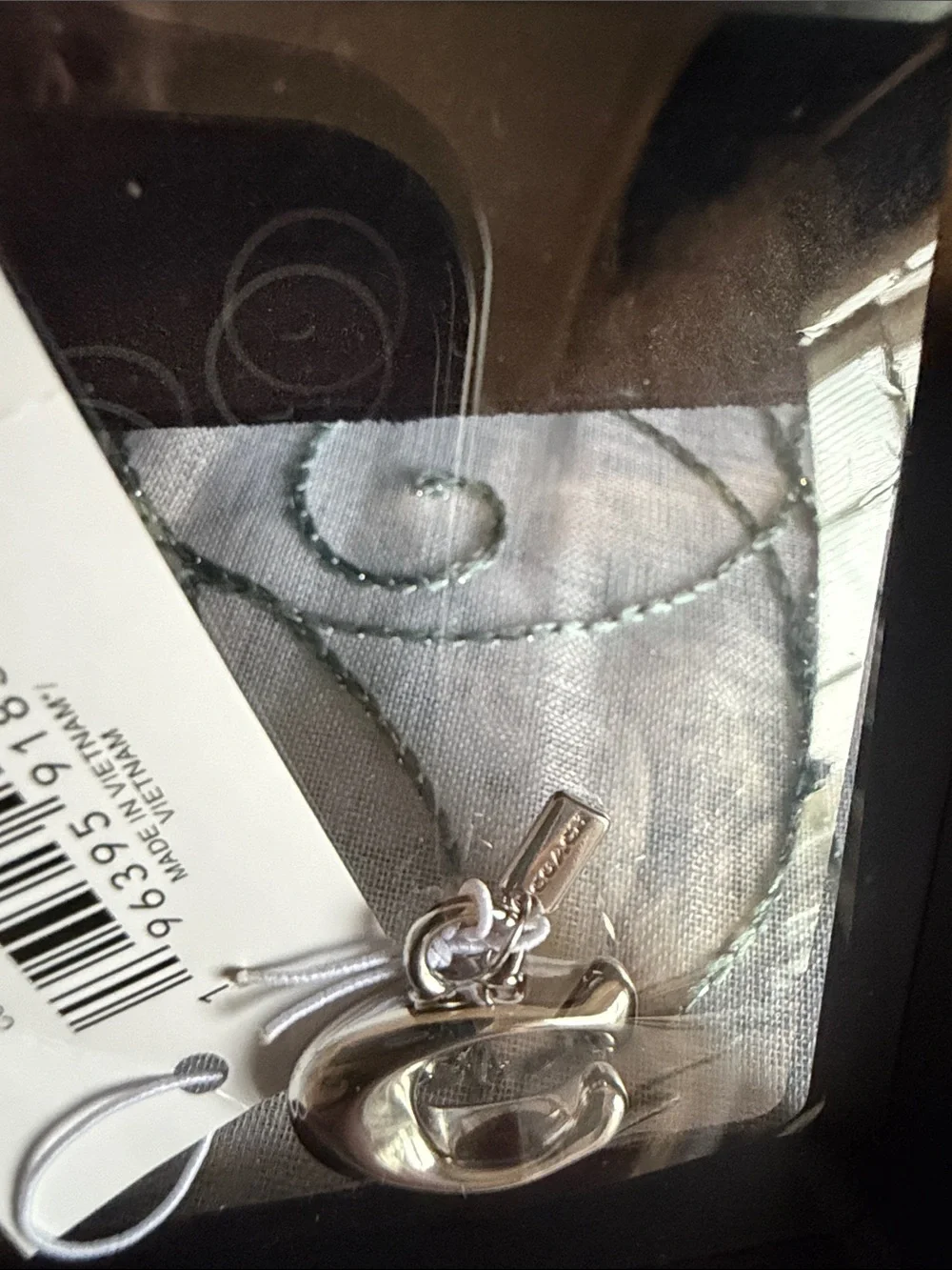 Coach Silver 'C' Logo Charm Key/Card Holder Accessory